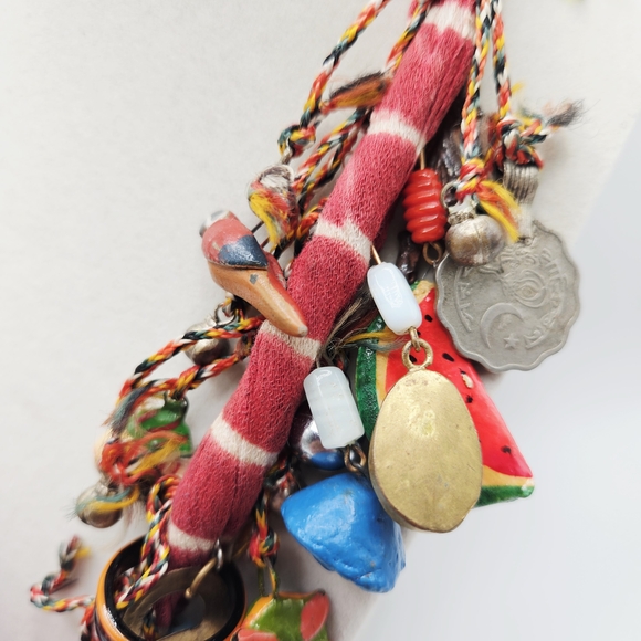 VINTAGE Handcrafted Chachkas Milagros Charm Over the Top Statement Necklace - Picture 5 of 14